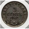 Image 1 : NEWFOUNDLAND 1942 SILVER 5 CENT COIN