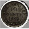 Image 1 : NEWFOUNDLAND 1942 SILVER 10 CENT COIN