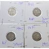 Image 1 : 4 SILVER NEWFOUNDLAND 10 CENT COINS