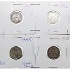 Image 1 : 4 SILVER NEWFOUNDLAND 10 CENT COINS