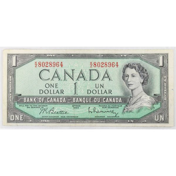 1954 CANADA ONE DOLLAR BANK NOTE