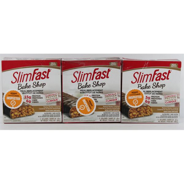 3 BXS SLIMFAST PEANUT BUTTER CARAMEL BARS