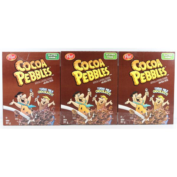 3 BXS POST COCOA PEBBLES  CEREAL