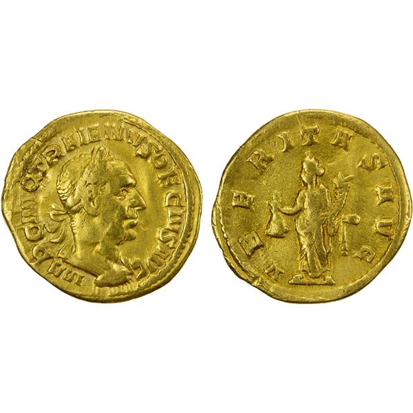 ROMAN EMPIRE: Trajan Decius, 249-251 AD, AV aureus (4.07g), Rome, VF