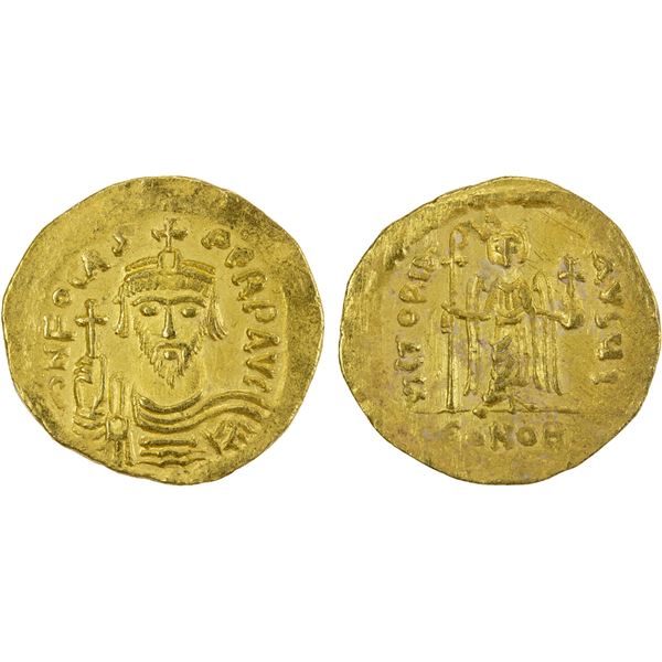 BYZANTINE EMPIRE: Phocas, 602-610, AV solidus (4.43g), Constantinople, strong VF