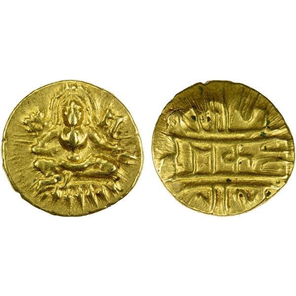 VIJAYANAGAR: Krishnadevaraya, 1509-1529, AV 1/2 pagoda (1.68g), EF-AU ...