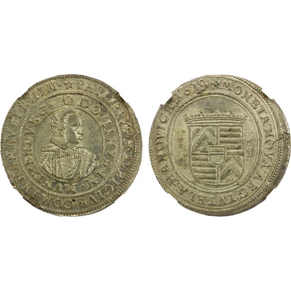 HANAUMÜNZENBERG Philipp Moritz, 16121638, AR testone, 1619/8/4, NGC