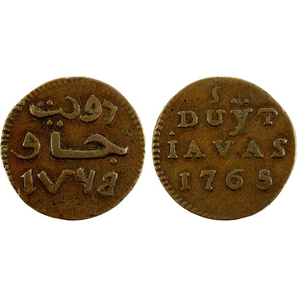 JAVA: AE duit, 1765, Choice VF - Stephen Album Rare Coins