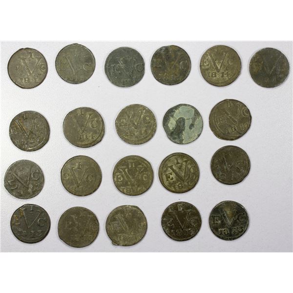 JAVA: British Occupation, LOT of 21 tin duits - Stephen Album Rare Coins