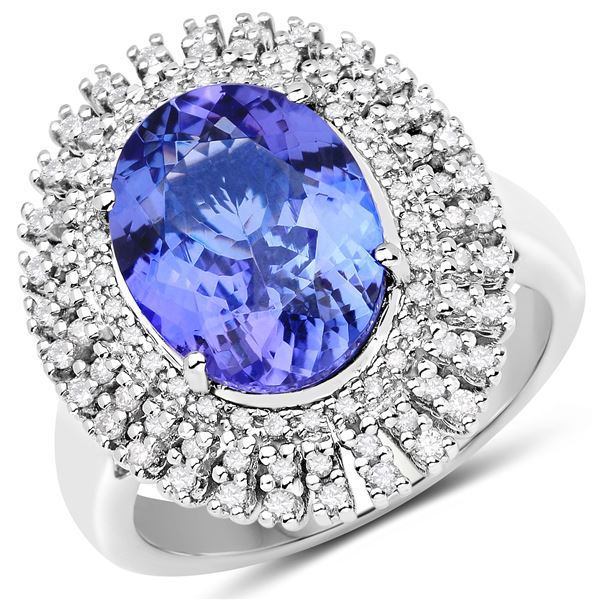 5.23ct Tanzanite 14K White Gold Ring