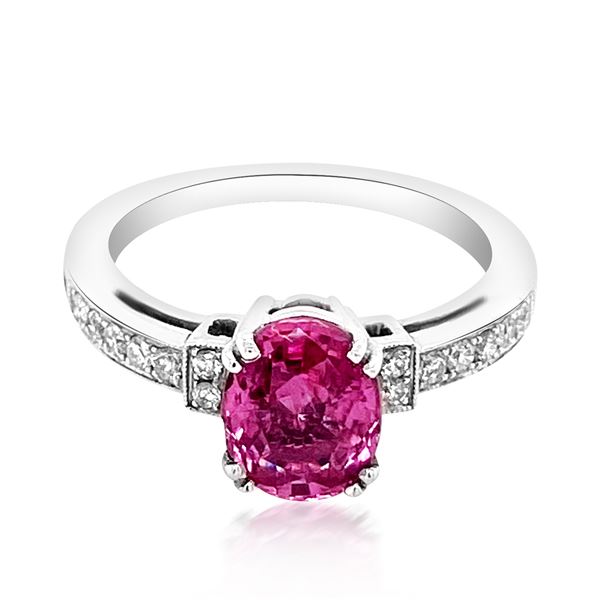 2.3ct Natural PINK SAPPHIRE 14K White Gold 3.26gm Ring