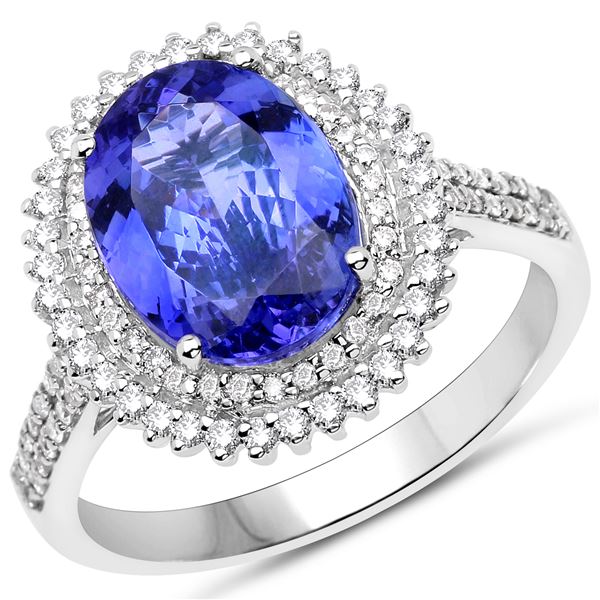 3.53ct Tanzanite 14K White Gold Ring