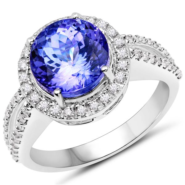 4.12ct Tanzanite 14K White Gold Ring