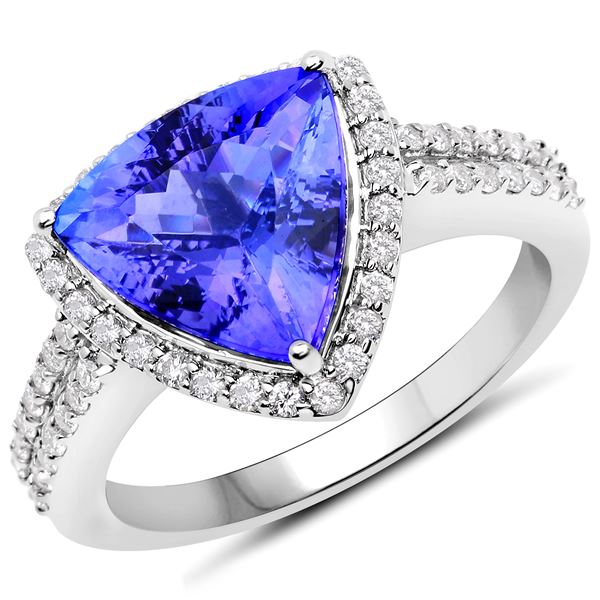 3.87ct Tanzanite 14K White Gold Ring