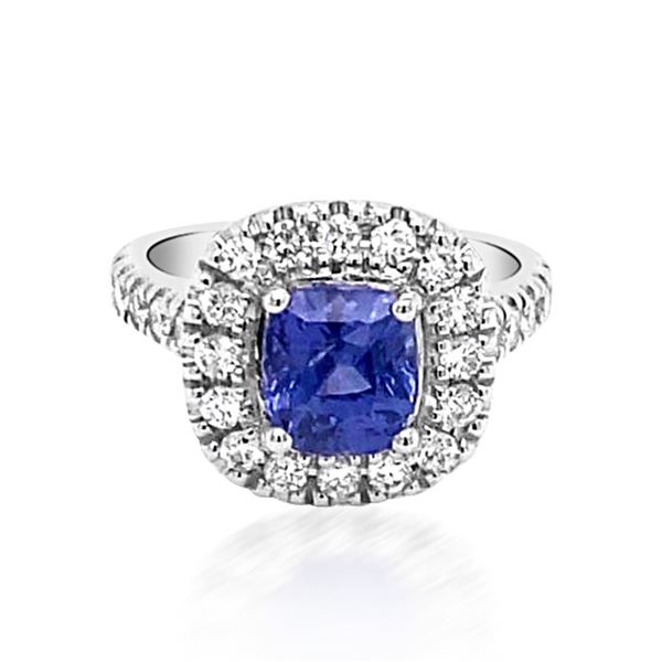 2.62ct Natural Ceylon Blue Sapphire 14K White Gold Ring