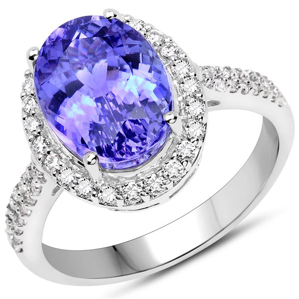 4.86ct Tanzanite 14K White Gold Ring