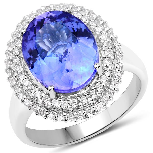 5.73ct Tanzanite 14K White Gold Ring