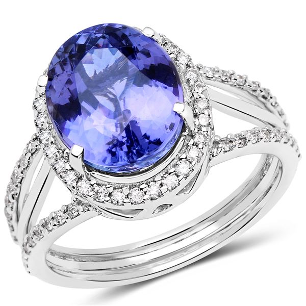 5.03ct Tanzanite 14K White Gold Ring