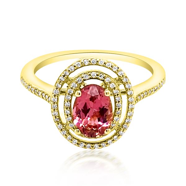 0.93ct Natural PINK TOURMALINE 14K Yellow Gold 3.01gm Ring