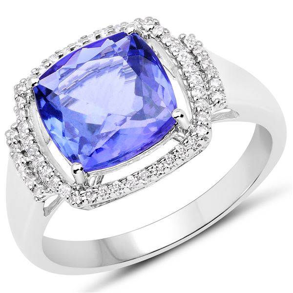 3ct Tanzanite 14K White Gold Ring