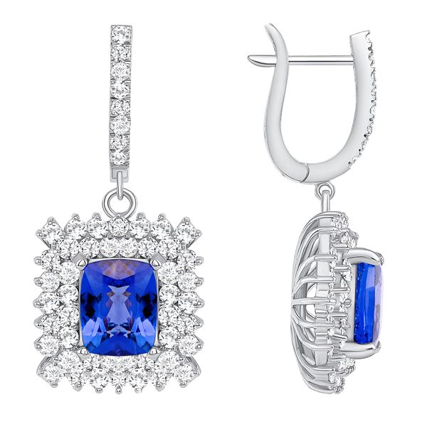 7.6ct Tanzanite & Diamond Earrings