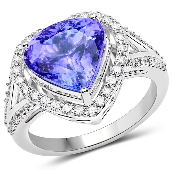 4.77ct Tanzanite 14K White Gold Ring