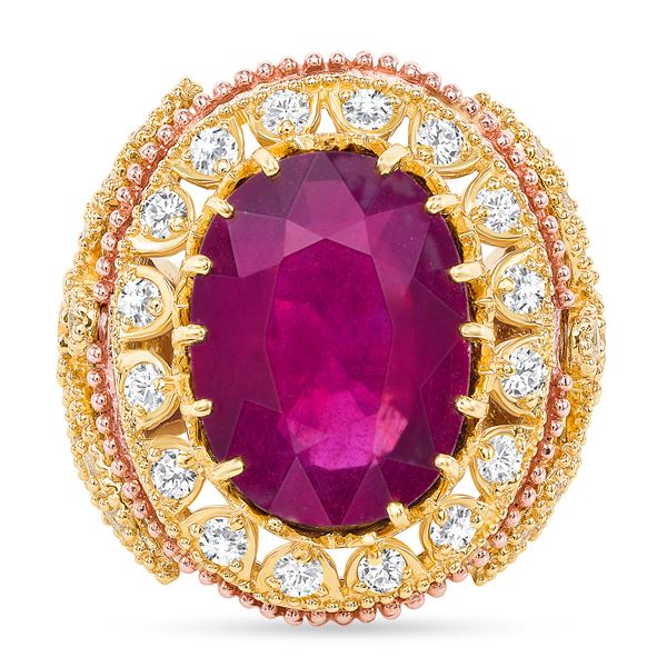 13.9ct Oval Ruby & Diamond Ring