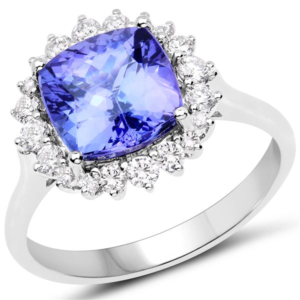 3.28ct Tanzanite 14K White Gold Ring