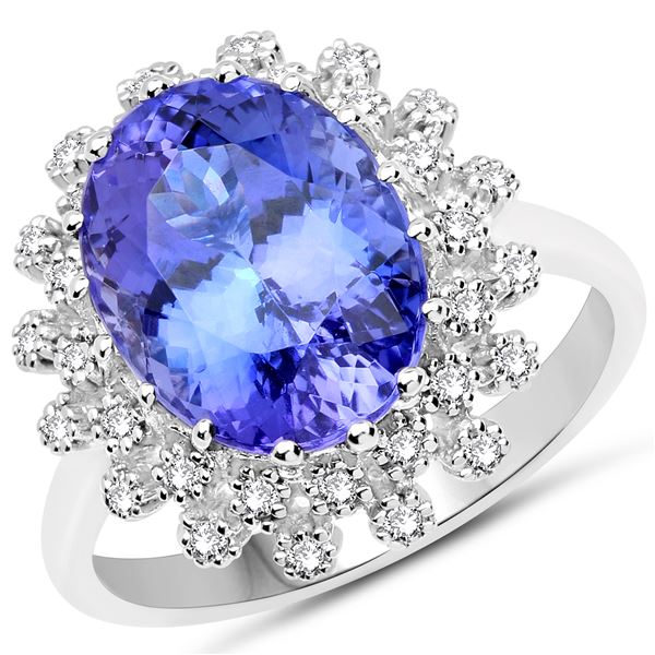 5.66ct Tanzanite 14K White Gold Ring