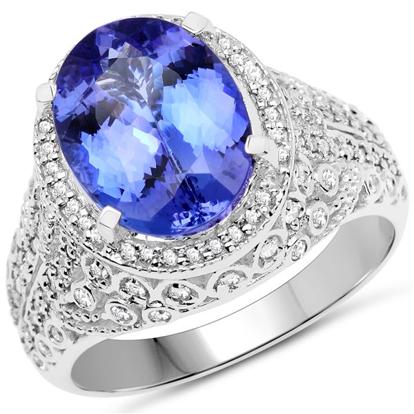 4.22ct Tanzanite 14K White Gold Ring