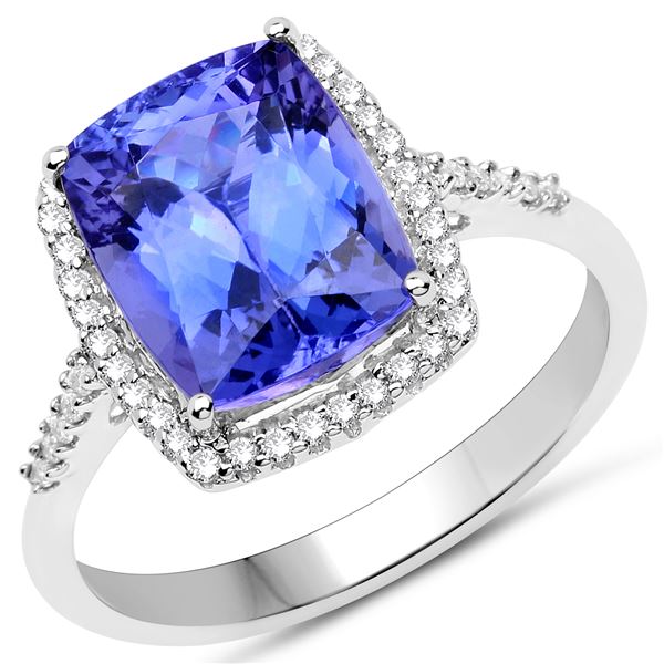 4.49ct Tanzanite 14K White Gold Ring