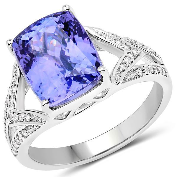 5.79ct Tanzanite 14K White Gold Ring