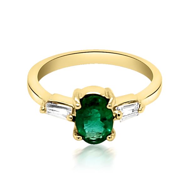 0.67ct Natural Emerald 14K Yellow Gold Ring