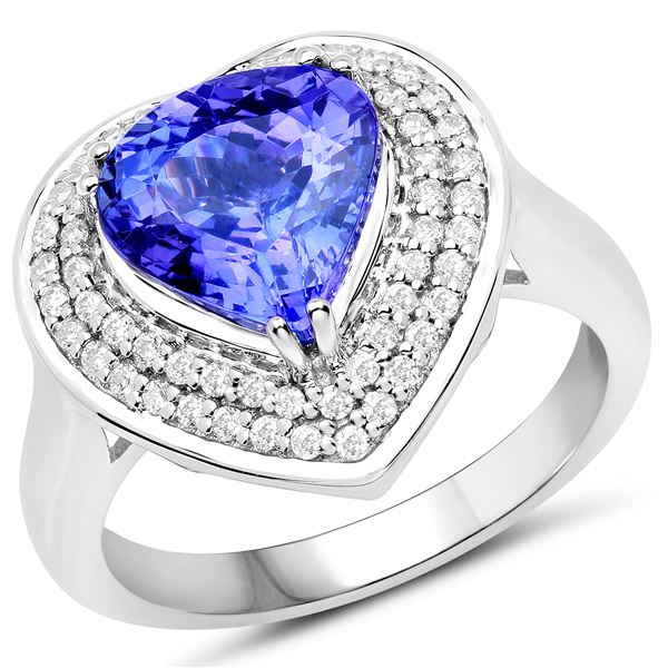 3.75ct Tanzanite 14K White Gold Ring