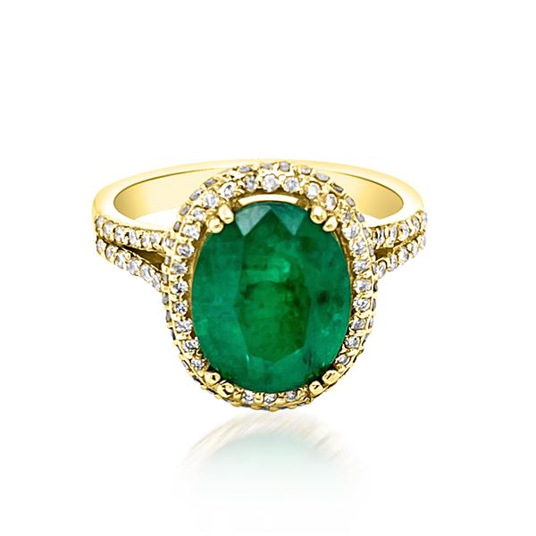 3.24ct Natural Emerald 14K Yellow Gold 4.8gm Ring