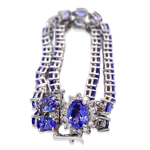 22.35ct TANZANITE 14K WHITE Gold 19.5gm Bracelet