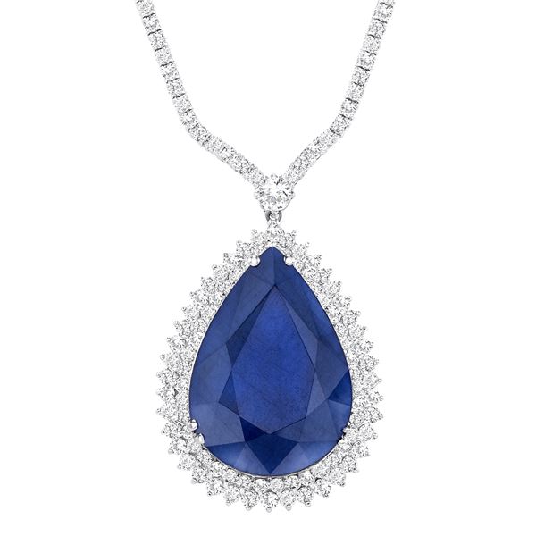 48.98ct Sapphire & diamond Necklace/Pendant