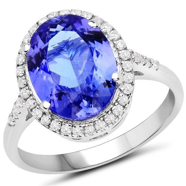 3.62ct Tanzanite 14K White Gold Ring