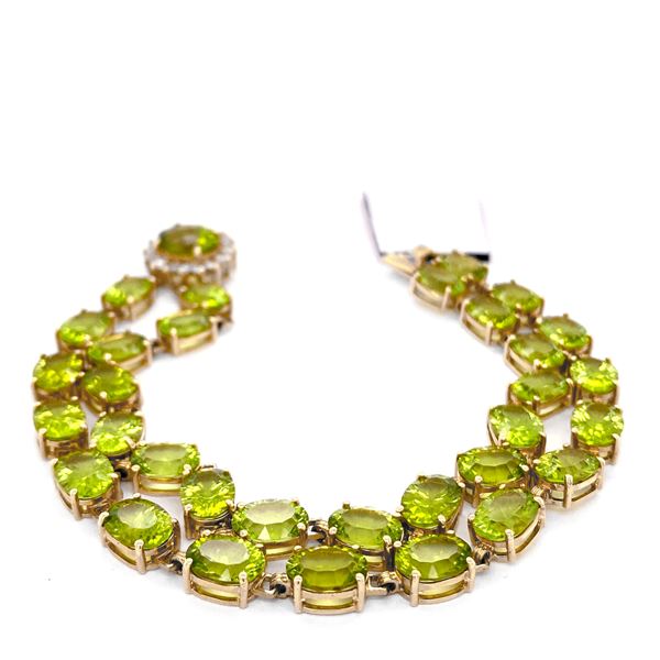 45ct PERIDOT 14K Yellow Gold 25gm Bracelet