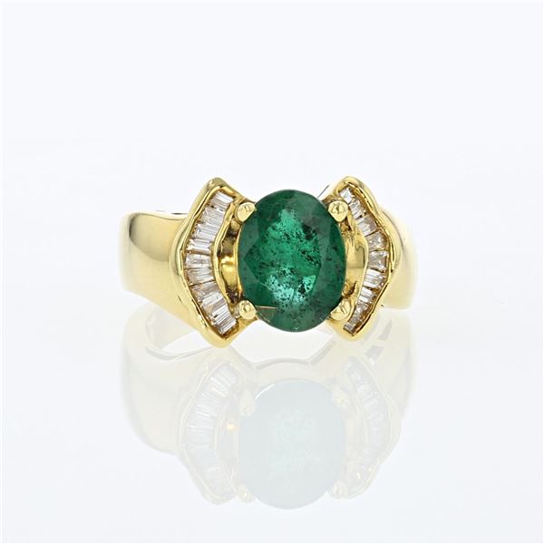 2.3ct Natural Colombian Emerald 18K Yellow Gold Ring