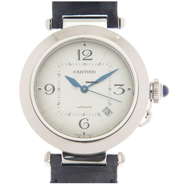 Cartier Steel Pasha Mens On Strap Model #WSPA0010