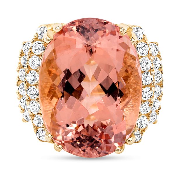 15.06ct Oval Morganite & Diamond Ring