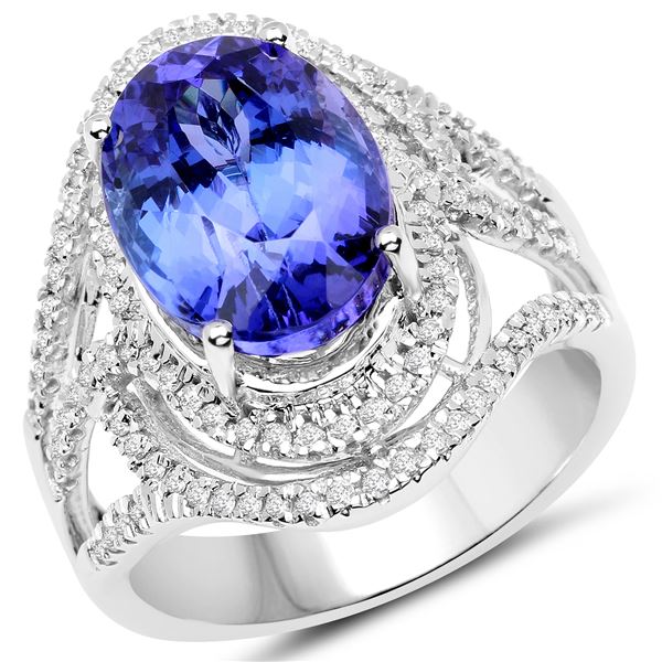 6.54ct Tanzanite 14K White Gold Ring