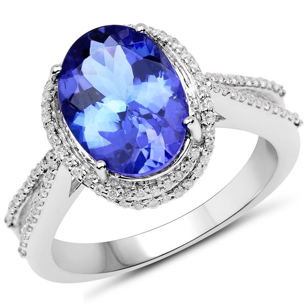 3.48ct Tanzanite 14K White Gold Ring