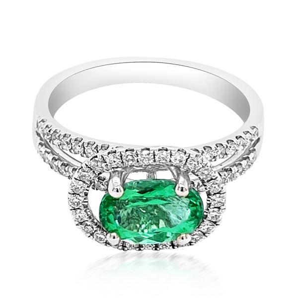 1.33ct Natural PARAIBA TOURMALINE 14K White Gold 3.73gm Ring