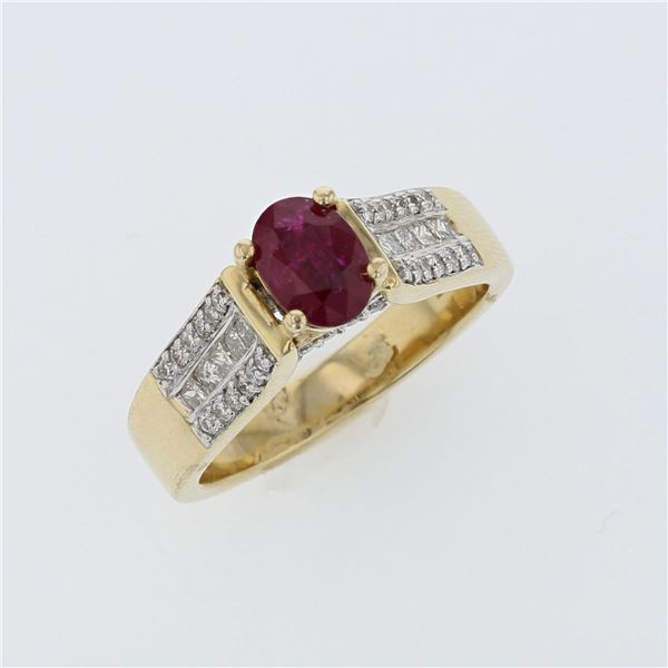 1.05ct Natural Ruby 14K Yellow Gold Ring