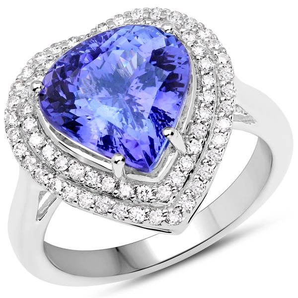 5.39ct Tanzanite 14K White Gold Ring