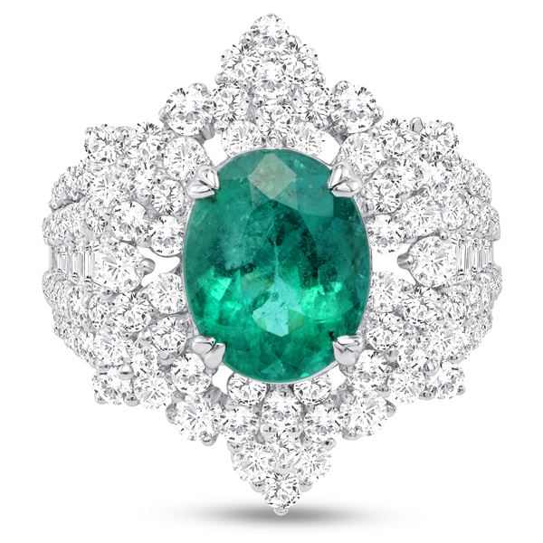 2.38ct Oval Emerald & Diamond Ring