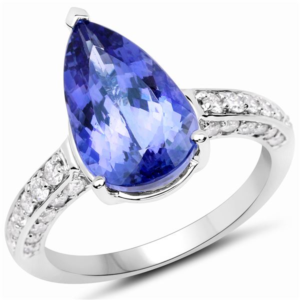 5.14ct Tanzanite 14K White Gold Ring