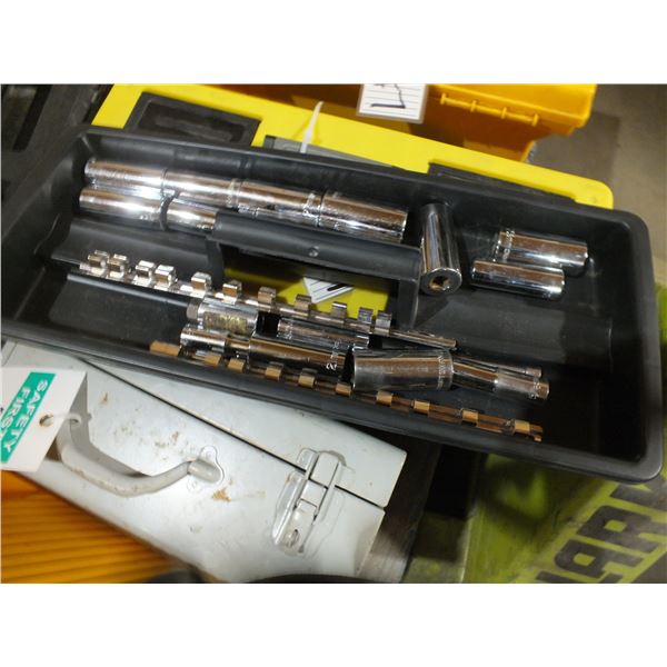 Yellow Tool Box Full Of Sockets & Ratchets